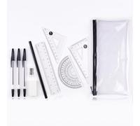 Maths Set for Secondary School, 11 Pcs Pencil Case with Stationery Set