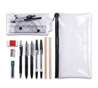 Maths Set for Secondary School, 16 Pcs Pencil Case with Stationery Set