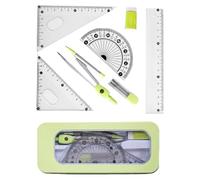 Maths Set Geometry Ruler Set, Drafting Geometry Compasses 7PCS School Maths Full Set Protractor Rulers For Student In Carry Case, Multifunctional Maths Geometry Ruler Kit