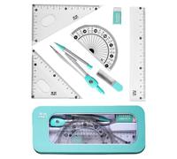 Maths Set Geometry Ruler Set, Drafting Geometry Compasses 7PCS School Maths Full Set Protractor Rulers For Student In Carry Case, Multifunctional Maths Geometry Ruler Kit
