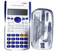 Maths Set Scientific Calculators Protractor and Compass - Basic Stationery Set 240 Functions 2 Line 10+2 Digits,Desk Math for School Protractor and Compass with Rulers and Two Set Squares