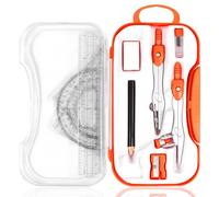 Maths Sets for Secondary School, 10 PCS Maths Set, Protractor and Compass Set, Ruler Set with Storage Box, Geometry Sets for Students, School Supplies for Drafting and Drawing