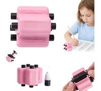 Maths Stamp Roller, 4 in 1 Math Roller Stamp Set, Magic Stamp Maths, Addition, Subtraction, Multiplication, And Division, Making Learning More Interactive and Enjoyable (Pink)