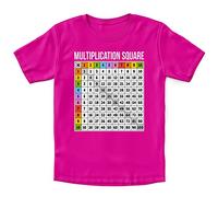 Maths T Shirts for Kids - Kids Rainbow Multiplication Square - Educational Maths Funny Nerdy Tee Joke Gifts for Kids - Home School Future Mathematician Tee, 12-13 Years, Bright Pink