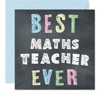 Maths Teacher Appreciation Card - Best Maths Teacher Ever - Thank You Card from Student Pupil, 145mm x 145mm Thankful Cards