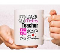 Maths Teacher Gift Personalised Teacher Mug Ceramic Mug for Home and Office 11 Oz Best Maths Teacher Thank You Teacher Appreciation Gift End of School Term Gift Favorite Teacher.