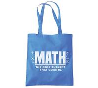 Maths, the only subject that counts - Tote Shopping Bag - Number Day 2025 School Maths Day Teacher Professor Student Numeracy Day Mathematics Lover One size cornflower blue