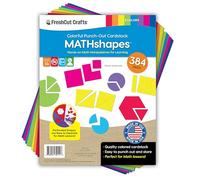 MATHshapes™ Fractional Math Manipulative Shapes Easy-Punch-Out Easy-to-Separate Paper Shape Cutouts in 7 Bright Colors US Made Card Stock (384 Pieces)