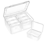 Mathtoxyz Small Bead Organizers and Storage, Clear Bead Storage Containers Rectangle Bead Holder Plastic Cases Transparent Boxes for Nail DIY Craft Making Jewelry Battery Screw
