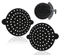MATI 2PCS Reusable Air Fryer Liners, Non Stick Surface, Large Air Circulation Holes, Tags to Remove Liner, Easy to Clean, Thick Durable Premium Material, 8inch Round, Food Grade Quality
