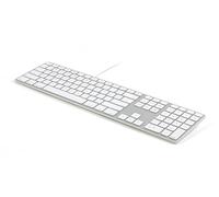 Matias FK318S Aluminium Wired USB Keyboard for Apple Mac OS | QWERTY | US | with Responsive Flat Keys and Additional Numeric Keypad - Silver/White