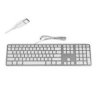 Matias USB C Keyboard for Mac- Silver Keyboard - Designed for Apple Keyboard with Type C - Wired Keyboard