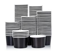 MATICAN 100 x 9oz Paper Ice Cream Sundae Cups Disposable Dessert Bowls for Hot and Cold - Black