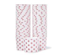 MATICAN Paper Ice Cream Cups - 50-Count 11-Oz Disposable Bowls for Hot or Cold Desserts, Rose Gold Foil Polka Dots