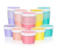 MATICAN Paper Ice Cream Cups with Lids, 40-Pack 9-Oz Soup Cups with Lids, Disposable Ice Cream Containers, 9-Ounce, Multicolor