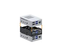MaticBox4 Case for Raspberry Pi 4 - Low Profile, Stackable, Universally Mountable DIN Rail, Automation Friendly, Fan Support (Black)