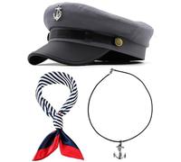 Maticr Unisex Yacht Captain Hat Chauffeur Hats, Newsboy Cap Anchor Skipper Hat Cabbie Paperboy Beret Cap (Grey)
