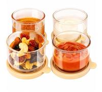 Matifaner Salad Dressing Container To Go, 2.7 oz Glass Small Condiment Container with Lids, Dipping Sauce Cups for Lunch Box, Leakproof Reusable Sauce Containers, Salad Jars Meal Prep (4 pack)