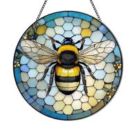 MATIHAY Bee Acrylic Window Hangings, Honeycomb Bumble Bee Decor Birthday Party Decorations Bee Gifts for Mom Grandma Bee Lovers, Housewarming Gift (L)