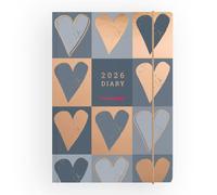 Matilda Moo 2026 A5 Week to View Diary - Unique Layout - Durable Card Covers - Detailed Lamination - Rose Gold Foiling - Grey