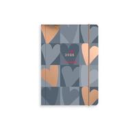 Matilda Moo 2026 Diary - A6 Day to a Page - One Page for All Seven Days - Rose Gold Foiling - Durable Card Covers - Grey