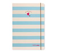 Matilda MOO Notebook - A5 Lined - Striped - Blue & Rose Gold