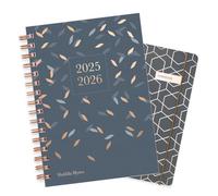 Matilda Myres 2025-2026 Diary and Notebook A5 Set | Mid Year Diary + Notebook Set | Stationery Gift Set | A5 Student Diary from July to July | Grey
