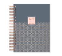 Matilda Myres 2026 A5 Week to View Diary from January to December - Hardback Covers - Wiro Binding - Year Planners - Lies Flat While Writing - Grey