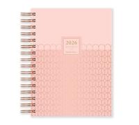 Matilda Myres 2026 A5 Week to View Diary January to December - Hardback Covers - Wiro Binding - Year Planners - Lies Flat While Writing - Pink