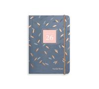 Matilda Myres 2026 Day a Page A6 Diary - Handy Size - One Page Each for Sat/Sun - Elastic Closure - Rose Gold Detail - Work + Home Planner - Grey