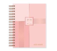 Matilda Myres 2026 Diary - A5 Day a Page - January to December - Hardback Covers - Wiro Binding - Year Planners - Lies Flat While Writing - Personalised Version - Pink