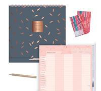 Matilda Myres 2026 Family Calendar - 5 Column Family Wall Calendar - Kitchen Wall Planner 30cm x 30cm - Five Person Month to View Family Wall Planner - Grey