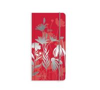 Matilda Myres 2026 Slim Diary - Weekly Notes Layout - Week on One Page, Notes on Other - Silver Foiling and Elastic Closure - Red