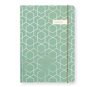 Matilda Myres A5 Lined Notebook with 192 Pages - Premium Hard Back Notebooks Lined for Journaling and Notes - Professional A5 Journal with Elastic Closure - Ideal Ruled Notebook - Sage Rose Gold