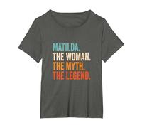 Matilda The Woman The Myth The Legend First Name Matilda T-Shirt, Women's Plus, Asphalt Grey, 2X
