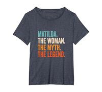 Matilda The Woman The Myth The Legend First Name Matilda T-Shirt, Women's Plus, Heather Blue, 2X