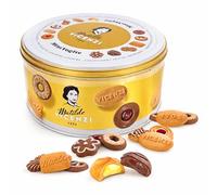 Matilde Vicenzi MiniVoglie Assorted Italian Biscuit Tin - Fine Selected Assorted Cookies Biscuit Gift Tin 500g - Traditional Italian Patisserie - Elegant Round Gift Box for Birthday Gifts, Easter