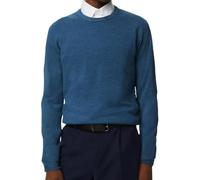 MATINEE Mens Fine Knitted Luxury Supersoft Cashmere-Like Crew Neck/V Neck/Zip Neck Sweaters, Fine 12 Gauge Knit Structure (UK, Alpha, L, Regular, Regular, Air Force Blue, Crew Neck)