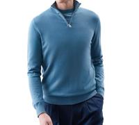 MATINEE Mens Fine Knitted Luxury Supersoft Cashmere-Like Crew Neck/V Neck/Zip Neck Sweaters, Fine 12 Gauge Knit Structure (UK, Alpha, XXL, Regular, Regular, Air Force 1, 1/2 Zip Neck)