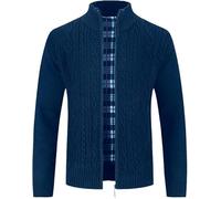 MATINEE - S-6XL - Mens Fleece Thermal Fleece Lined Sweater Cardigans-Plus Sizes (UK, Alpha, 6XL, Regular, Regular, Navy)
