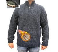 MATINEE - S-6XL - Mens Fleece Thermal Fleece Lined Sweater Cardigans-Plus Sizes (UK, Alpha, 6XL, Regular, Regular, Navy Waffle)