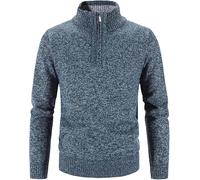 MATINEE - S-6XL - Mens Fleece Thermal Fleece Lined Sweater Cardigans-Plus Sizes (UK, Alpha, 6XL, Regular, Regular, Navy Melange)