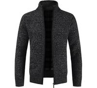 MATINEE - S-6XL - Mens Fleece Thermal Fleece Lined Sweater Cardigans-Plus Sizes (UK, Alpha, 6XL, Regular, Regular, Charcoal)