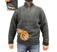 MATINEE - S-6XL - Mens Fleece Thermal Fleece Lined Sweater Cardigans-Plus Sizes (UK, Alpha, 6XL, Regular, Regular, Black Waffle)