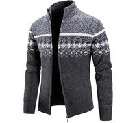 MATINEE - S-6XL - Mens Fleece Thermal Fleece Lined Sweater Cardigans-Plus Sizes (UK, Alpha, 6XL, Regular, Regular, Charcoal Marl)