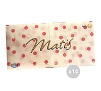 Matis Set 14 Napkins 33x33 Decorated Polka Dots 2ply x100 Table Accessory, Multicoloured, One Size