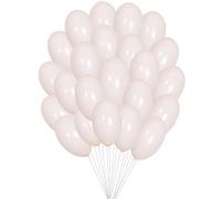 Matissa 100 pcs 12" (30CM) Balloons Pearlised Latex Air or Helium Wedding Birthday Christmas Party Decoration Available in 14 colours (White)