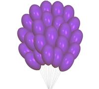 Matissa 50 pcs 12" (30CM) Balloons Pearlised Latex Air or Helium Wedding Birthday Christmas Party Decoration Available in 14 colours (Purple)