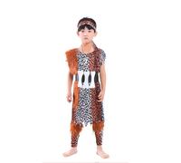 Matissa caveman costume kids Stone age outfit boys Cave Man kids stoneage boys Halloween Christmas fance dress party (Cave Boy, Large)