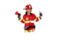 Matissa Children's Firefighter Role Play Costume and accessory Set Kids Boys Girls (Full Set, Small (3-5 Years))